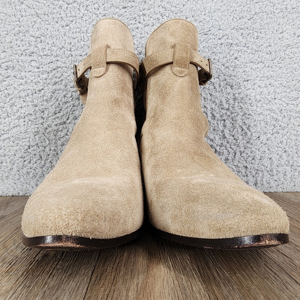 Saint Laurent Paris Suede Buckle‎ Ankle Boots Women's Size 36.5 Beige Italy - Picture 7 of 12